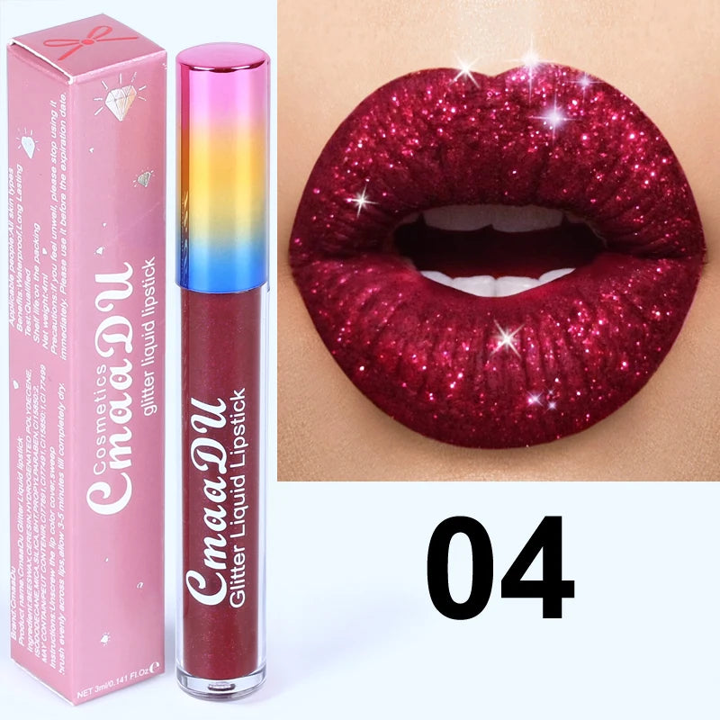Pearlescent Shimmer Lip Gloss Lipstick Glitter Plumping Waterproof High Shine Lightweight Coral Metallic Y2K Daily Party Makeup Oasis Select 04