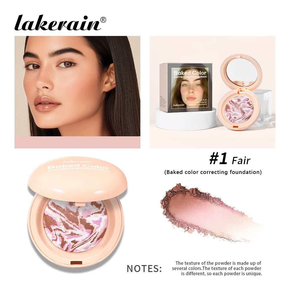 Baked Color Correcting Powder Foundation | Semi-Matte Finish