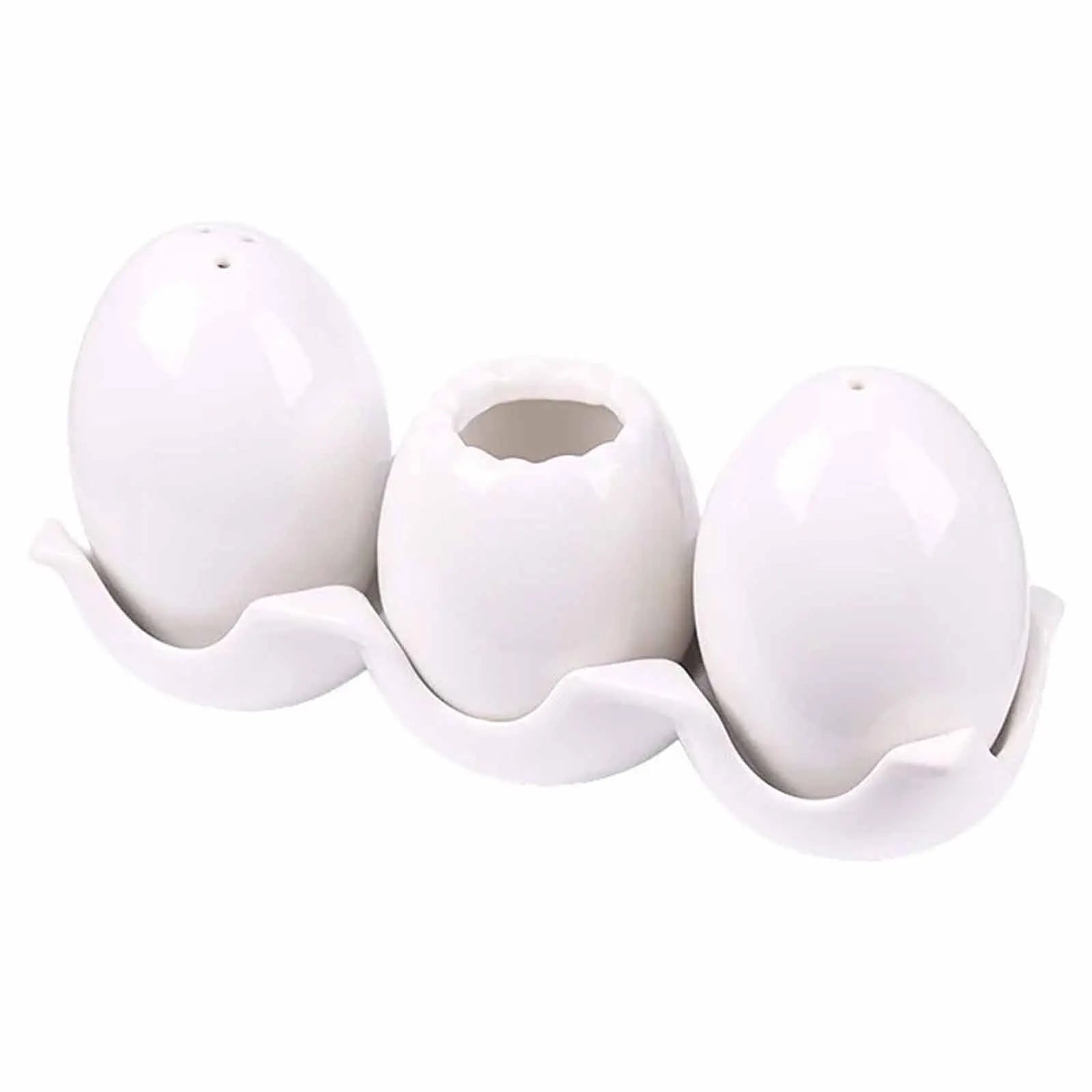 Egg-Shaped Ceramic Spice Bottle Set with Tray & Toothpick Box Ceramic Spice Set Oasis Select C