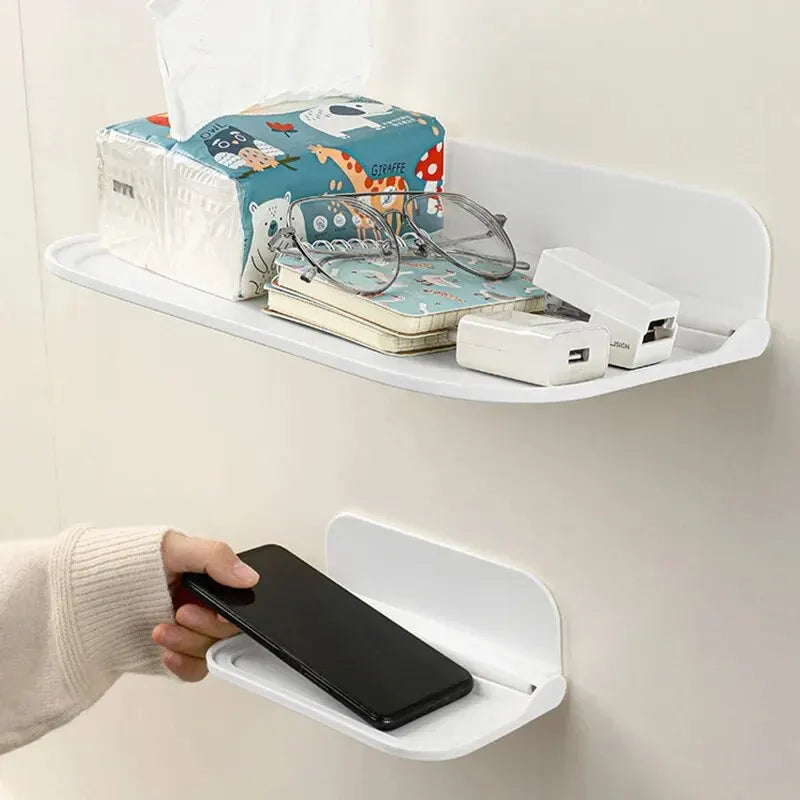 Folding Wall Mounted Shelf – Punch-Free Storage Rack & Holder Folding Wall Shelf Oasis Select
