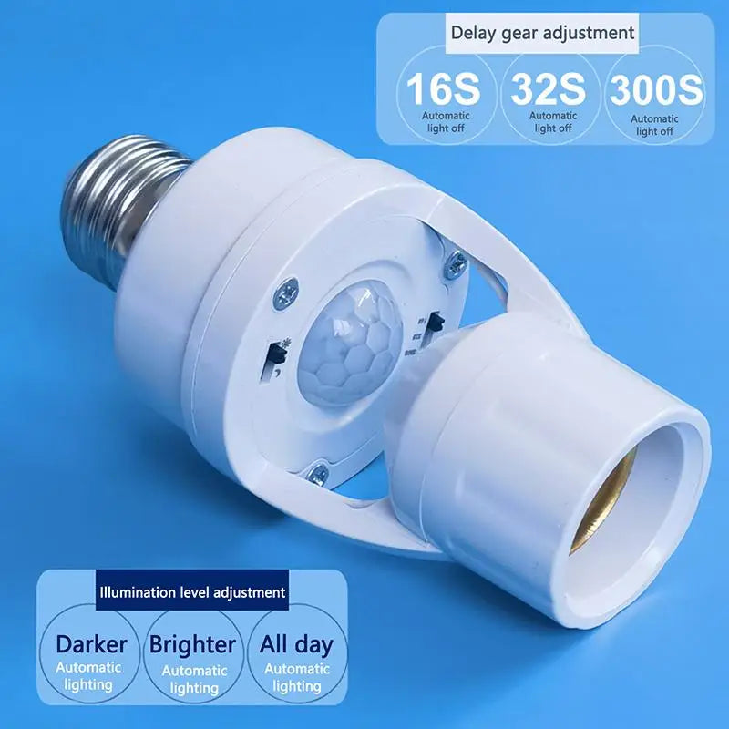 360 Degrees Human Induction Motion Sensor Lamp Socket Base AC85-265V Delay Time Switch E27 Base Holder Socket Adapter Oasis Select
