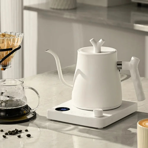 1000W Electric Gooseneck Kettle 1000ml 304 Stainless Steel Coffee Pot Intelligent Constant Temperature LED Display for CoffeeTea Oasis Select