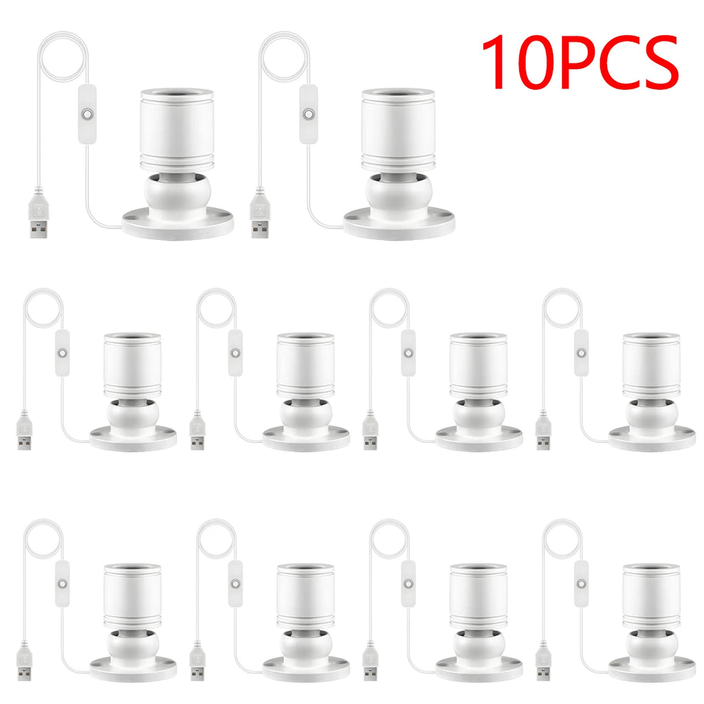 USB 5V 2-10pcs SpotLight Decor Lights for Wine Closet Anime Character Display Shelf Collectibles Souvenirs Cabinet Downlight Oasis Select 10x White Shell Neutral White Light