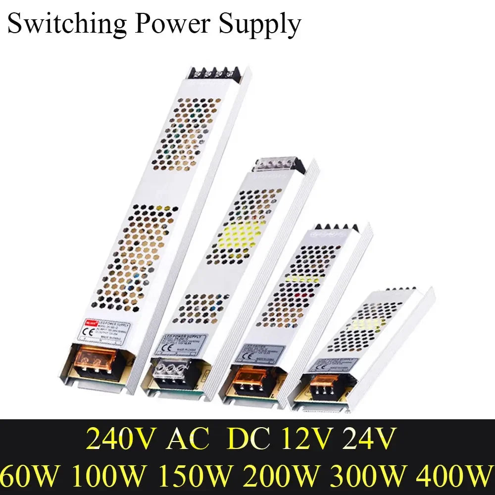 12V 24V Power Supply Transformers 220V AC DC Converter Switching Power Supply 60W 150W 200W 300W 400W SMPS Led Driver Ultra Thin Oasis Select