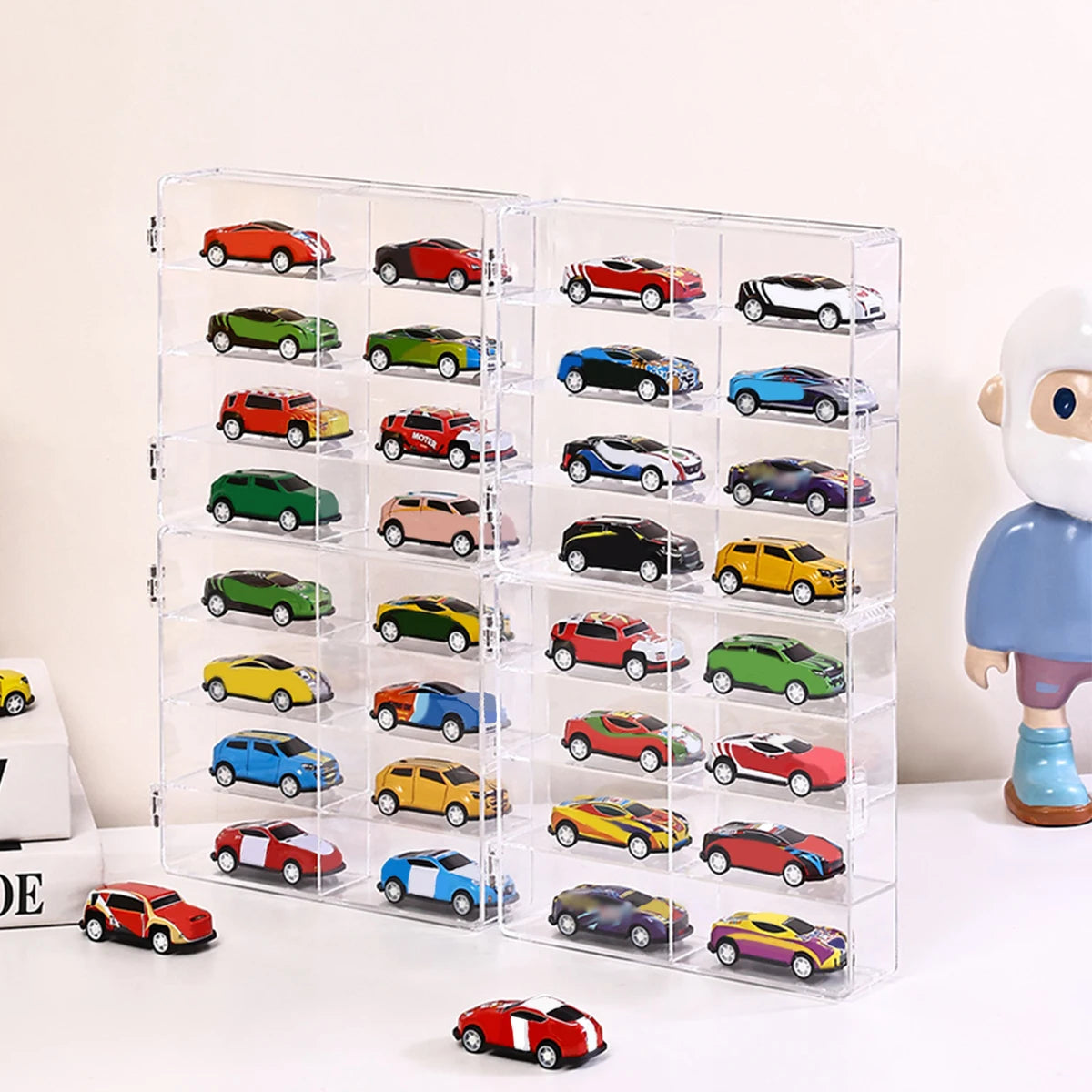 1pc acrylic transparent stackable 1:64 car model storage box toy cabinet rack hair accessories jewelry organizer Oasis Select