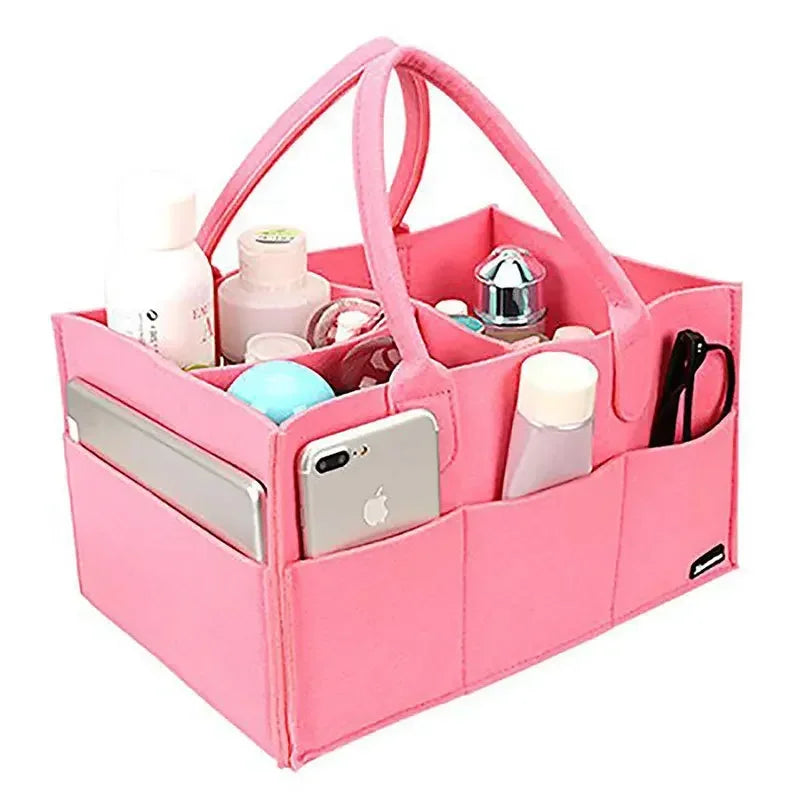 Children's Felt Diaper Storage Bag Baby Miscellaneous Toys Diapers Large Capacity Felt Diaper Bag Oasis Select Pink