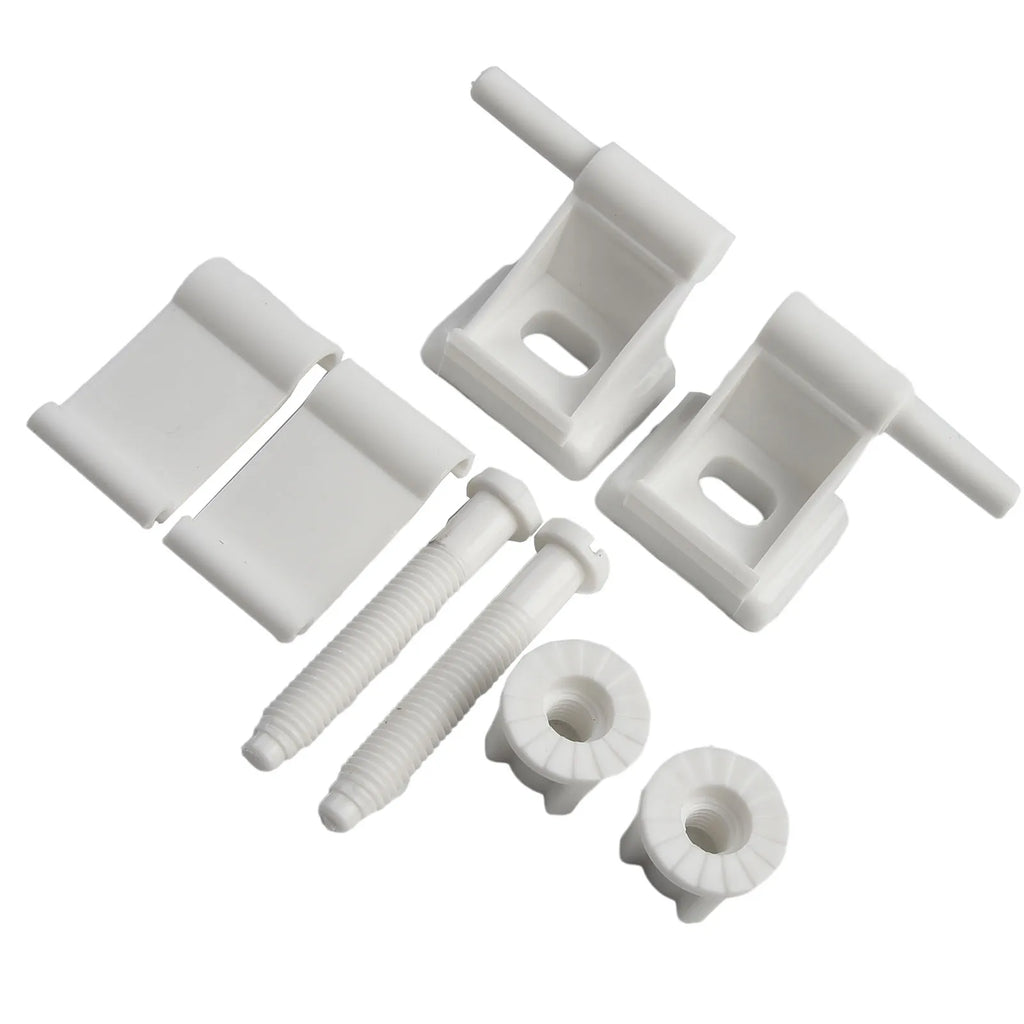 Toilet Seats Hinge Bolts Set Plastic White Toilet S-Eat Hinge Replacement Kit Toilet Seats Fastener Bathroom Accessories Oasis Select