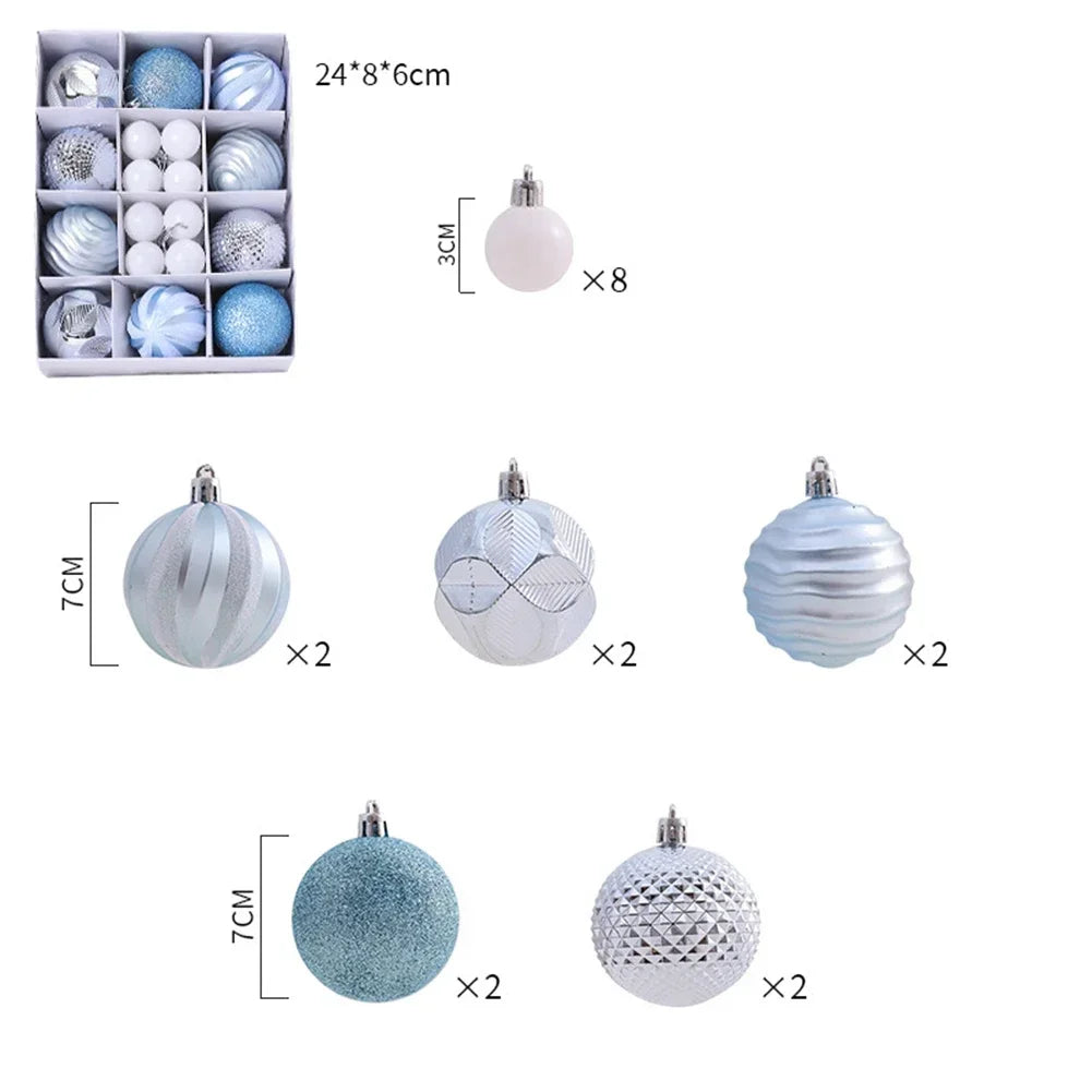 Christmas Balls Decorative Balls Blue Gray Orange (As Pictures Show) High Quality Practical Quality Is Guaranteed Oasis Select Blue China Mainland