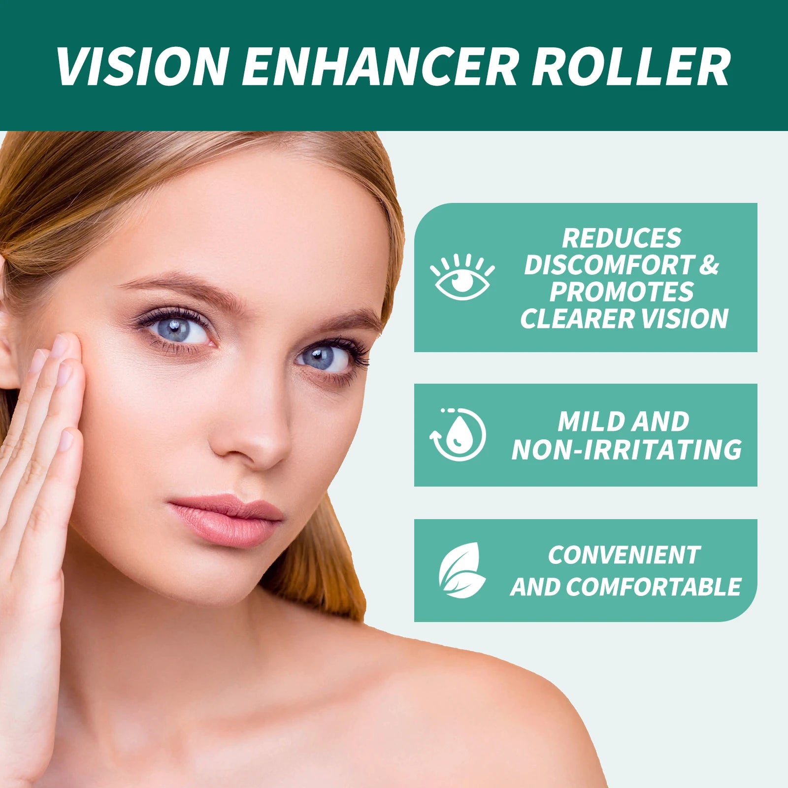 Eye Massage Roller – Acupressure Eye Care & Moisturizing Serum Eye Massage Roller Oasis Select