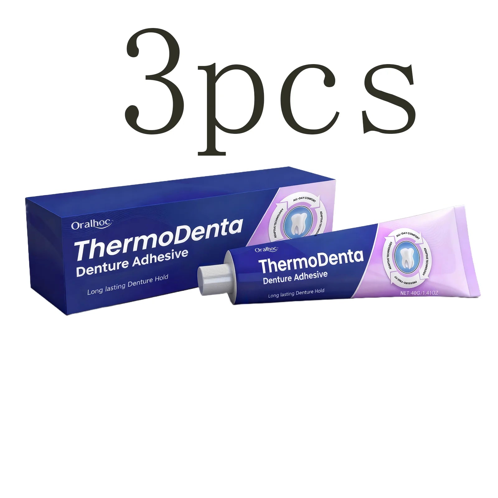 Denture Adhesive Cream – Secure, Long-Lasting Hold | Upper & Lower Denture Adhesive Cream Oasis Select 3pcs