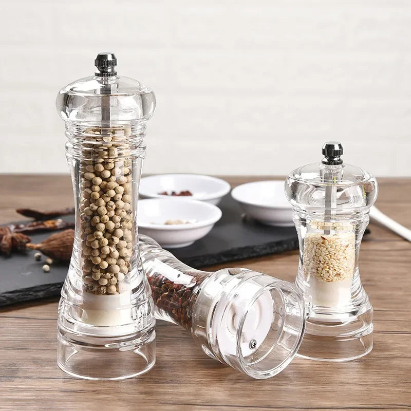 Acrylic Pepper Mill & Salt Shaker Set – Ceramic Grinder Combo Salt & Pepper Mill Set Oasis Select