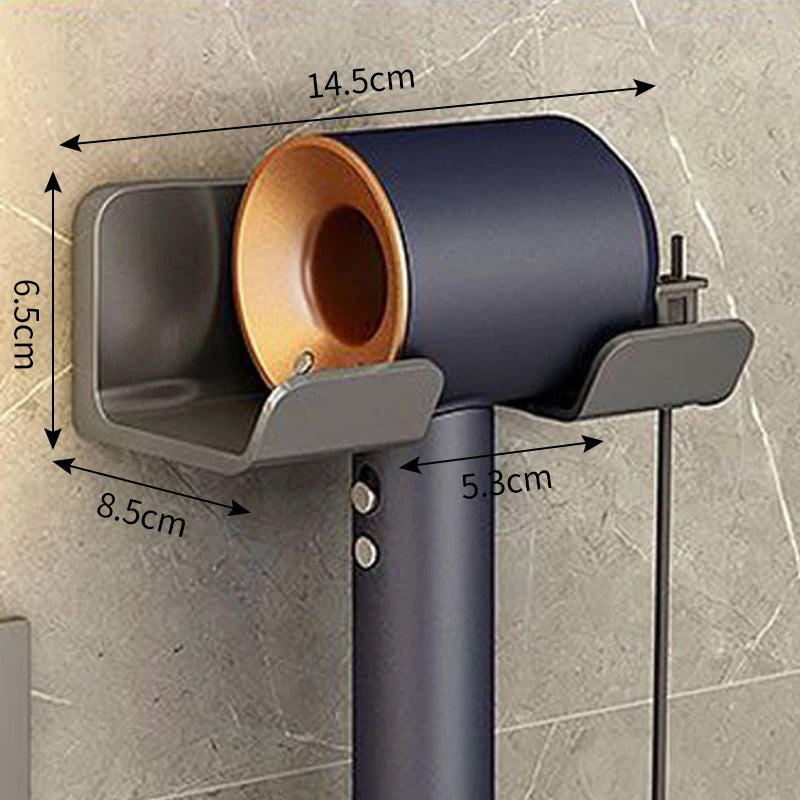 Hair Dryer Holder Wall Mounted Wall Dryer Cradle white black greyHairdryer Blow Dryer Organizer for Bathroom Bathroom Shelves Oasis Select A-Gray-3pcs