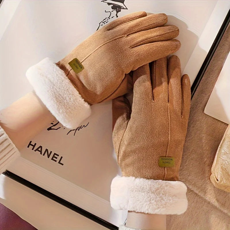 Women's Winter Warm Touchscreen Gloves Plush Lined Thick Outdoor Leisure Protection Oasis Select khaki
