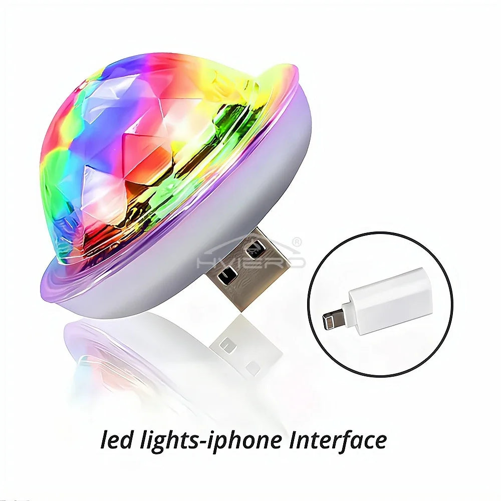 Mini USB RGB Disco Crystal Ball Light | DJ Party Stage Lamp