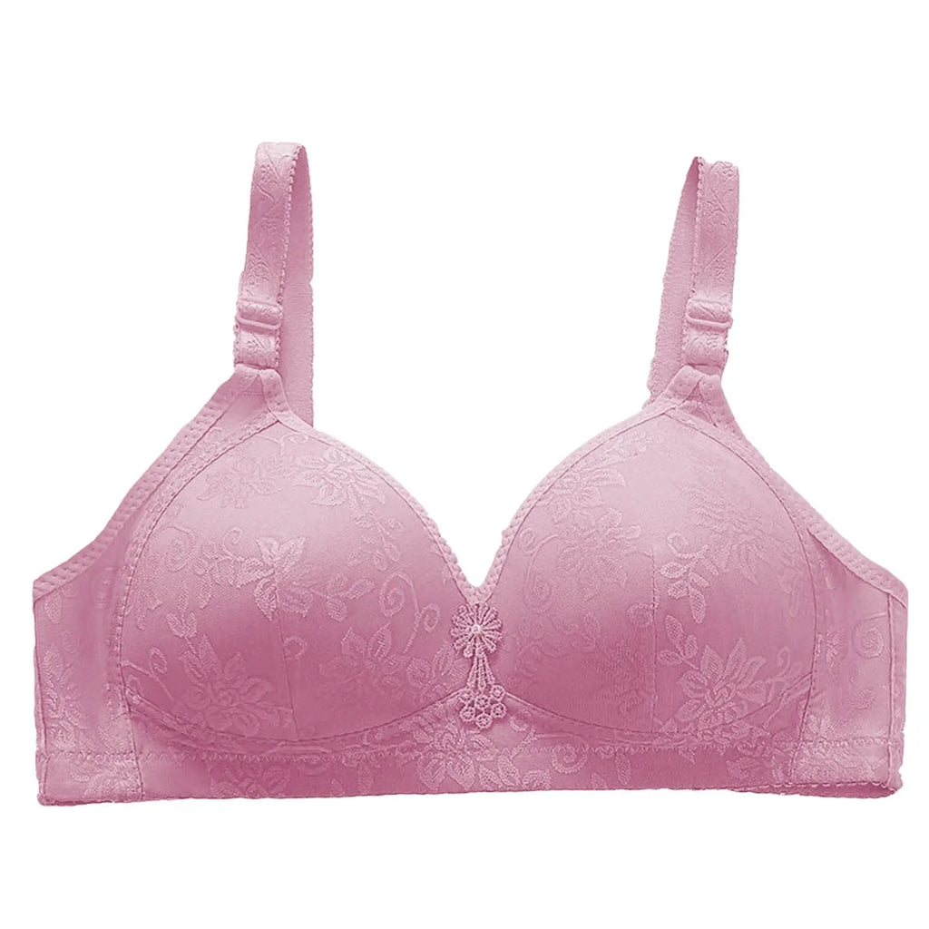 Comfortable Bra Breathable Adjustable Brassiere Thin Section Without Steel Ring Bra Large Breasts Appear Small Gathering Bra Oasis Select Light pink 42