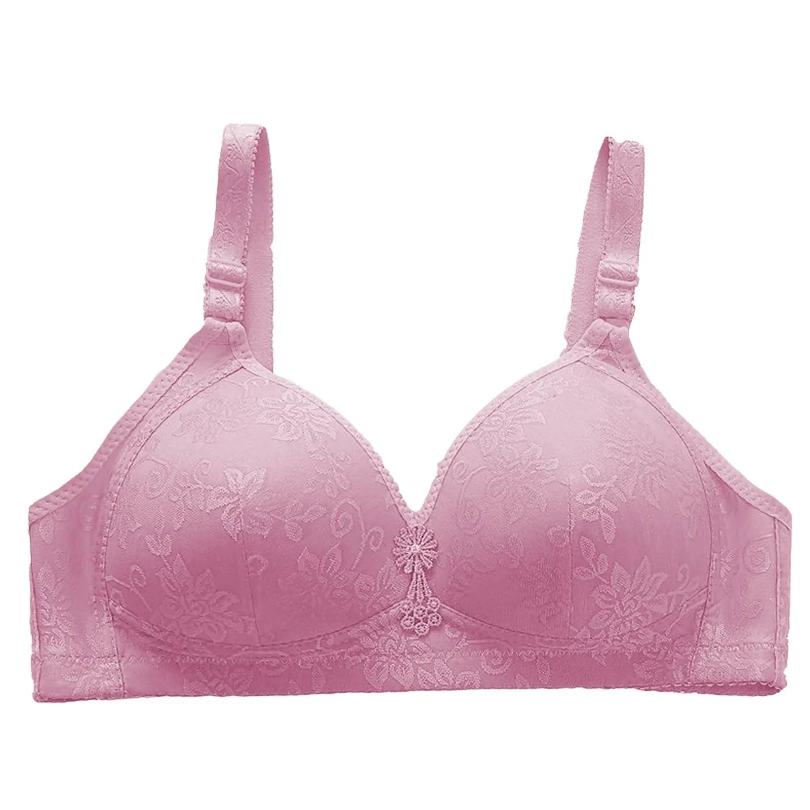 Comfortable Bra Breathable Adjustable Brassiere Thin Section Without Steel Ring Bra Large Breasts Appear Small Gathering Bra Oasis Select Light pink 42