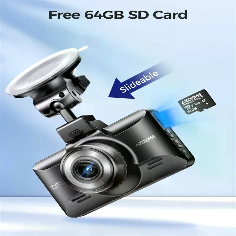 AZDOME M01 Max 4K+1080P Dash Cam Built-in Wi-Fi ADAS App Control Car DVR G-Sensor IP68 Waterproof 24H Parking Mode Dashcam Oasis Select
