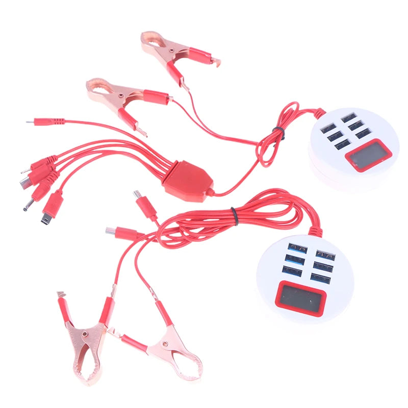 1Pcs 1 To 2/5 5V Multifunctional USB Power Converter 6 USB Ports Clip Charger With LCD 1A Charger For Battery Oasis Select