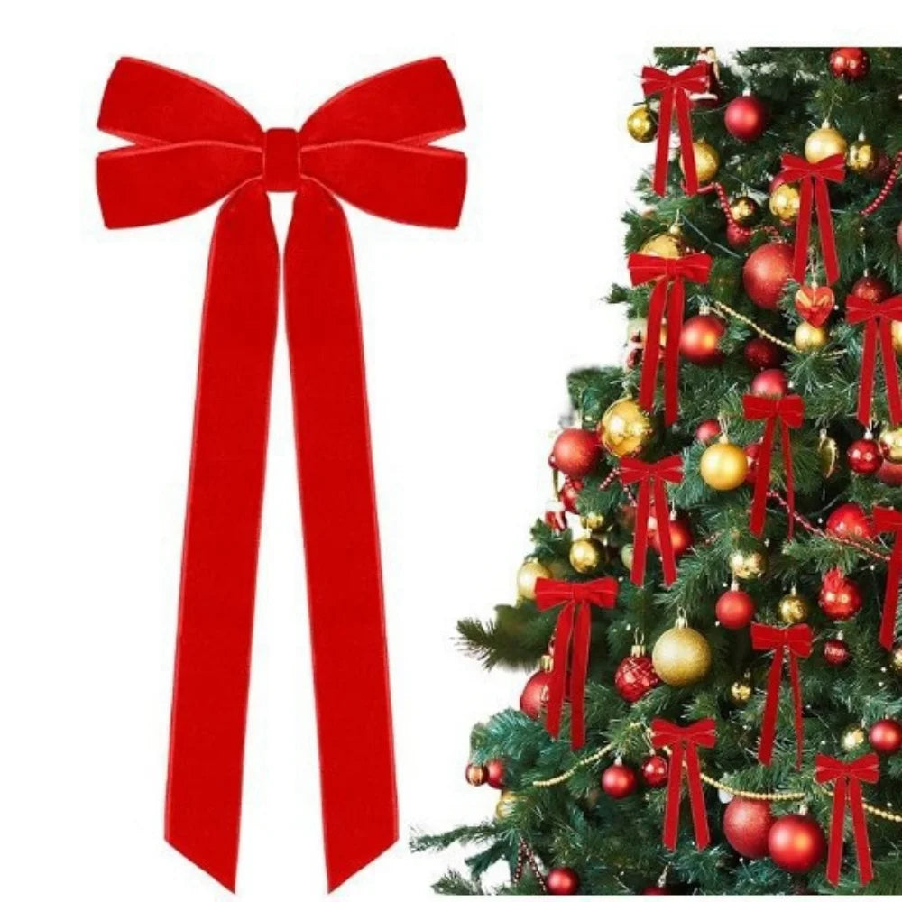 45cm Velvet Christmas Ribbon Bow | Wreath & Gift Decoration