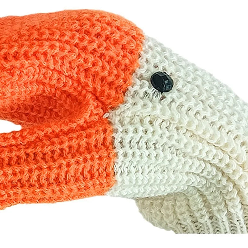 Gloves Unisex Autumn Winter Cold Warm Protection Three-dimensional Swan All Finger Gloves Knitted Woolen Mittens Oasis Select