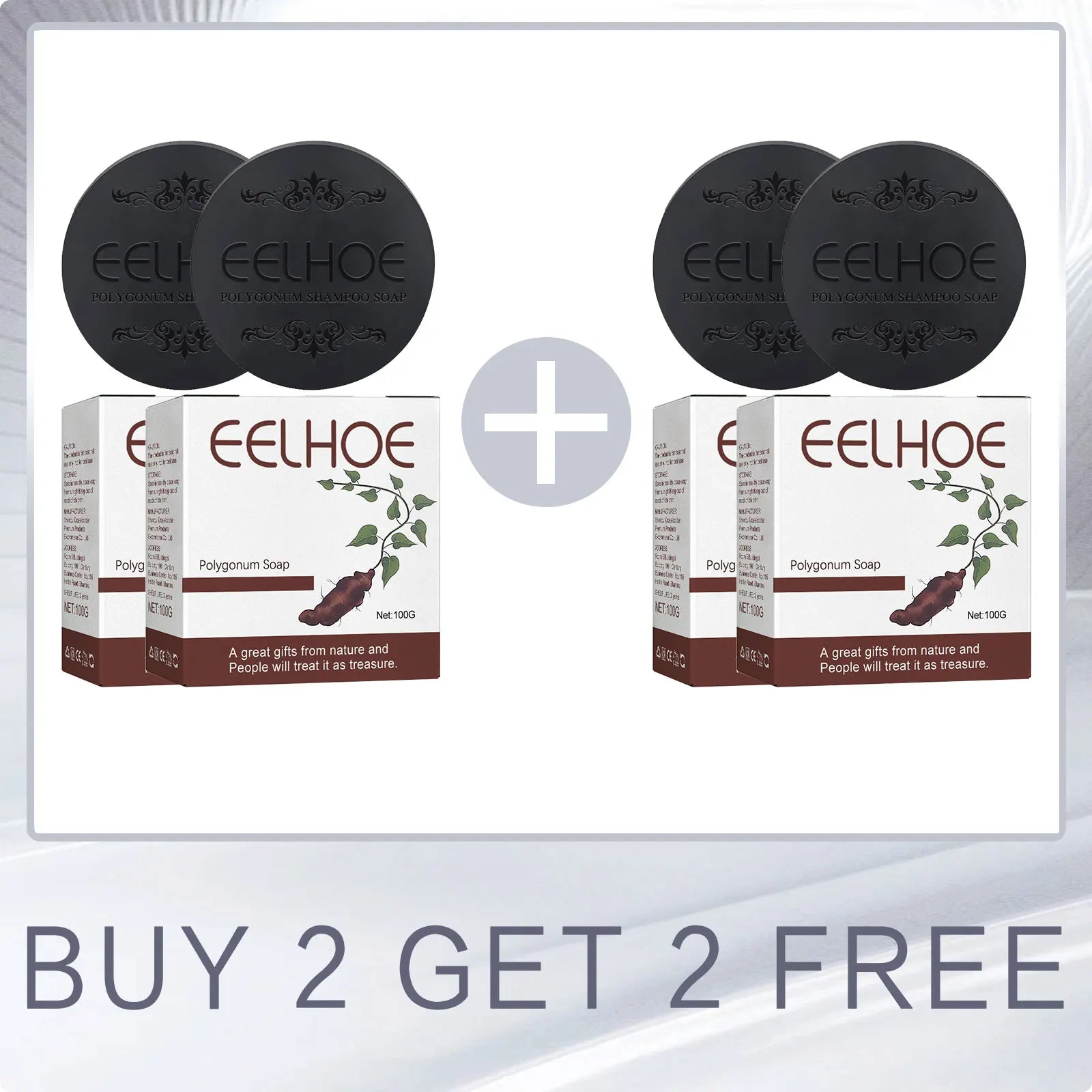 EELHOE Polygonum Multiflorum Shampoo Soaps Deep Cleaning Hair Moisturizing Care Cover Gray Hair Dye Ginseng Extract Shampoo Soap Oasis Select Buy 2 for 2 Free