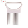 1/2/3pcs Kitchen Tools Household Vegetable Fruit Beef Onion Slicer Cutting Holder Slicing Cutter Stainless Steel Meat Supplie Oasis Select white-1pcs