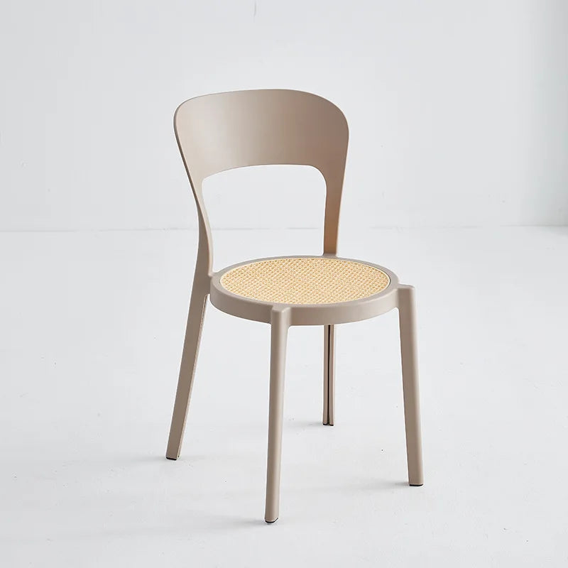 Nordic plastic chair simple dining chair home creative adult back chair modern Internet celebrity stackable desk chair Oasis Select Camel 2 pieces