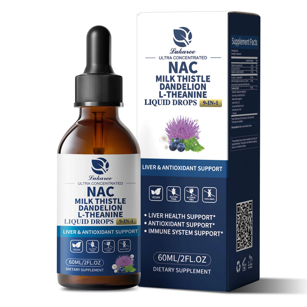 N-Acetyl-L-Cysteine NAC Supplement with Milk Thistle,Selenium for Liver & Kidney Support,Lung,Antioxidants & Immune Support Oasis Select 60ml 3bottles United States