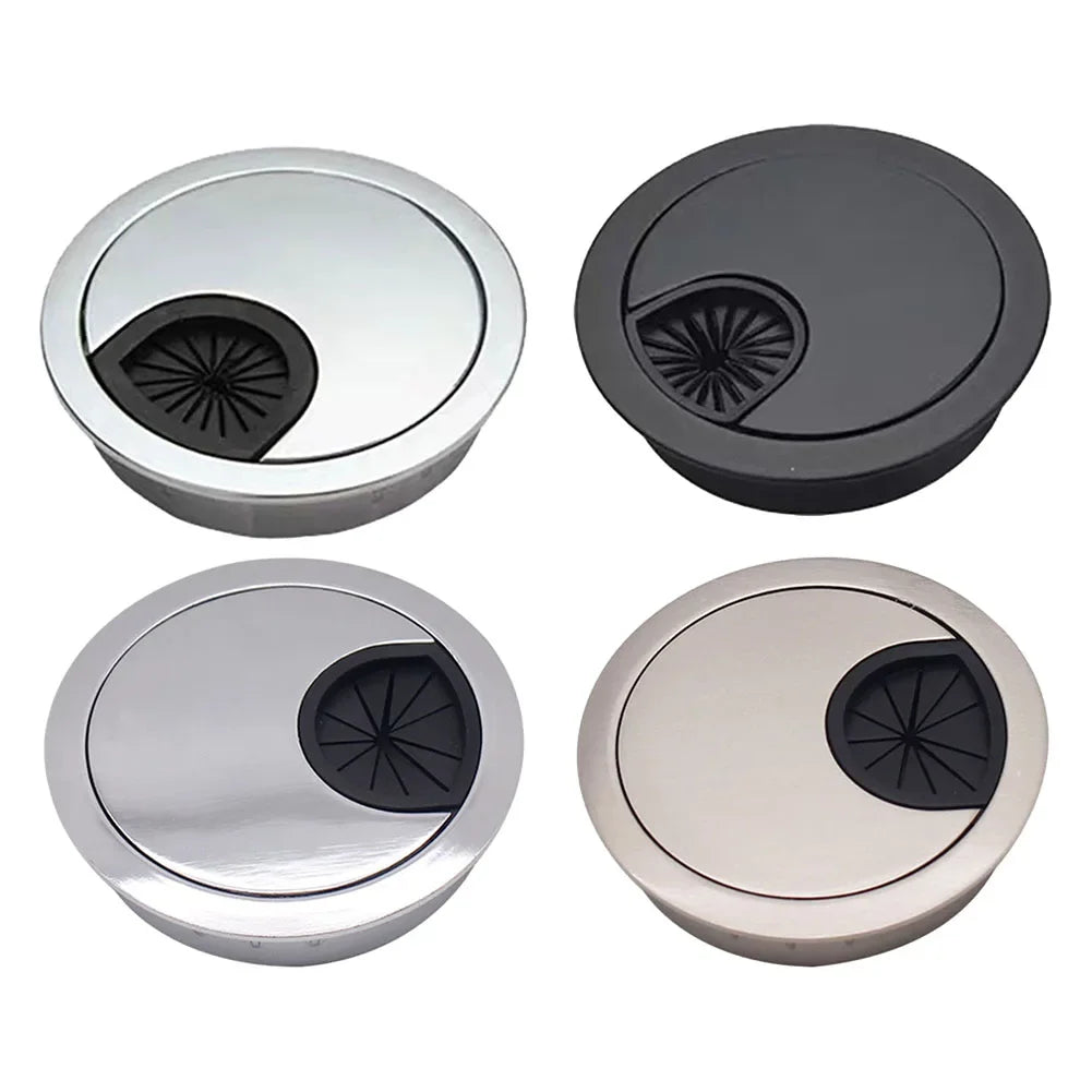 Mm Chrome Brush Cable Hole Cover Convenient Use Desktop Neat Detachable Body Detachable Design Easily Inserted Oasis Select