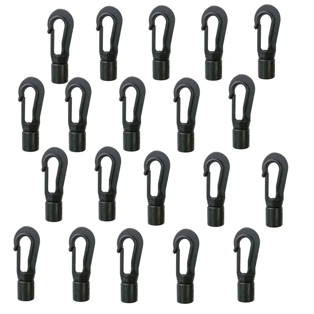 5MM 8MM 10PC 20PCS Bungee Shock cord Quick Connect hooks hanging Ends Clip for Kayak Canoe Boat Dinghy Rib DIY Elastic Cord rope Oasis Select 10PC S size