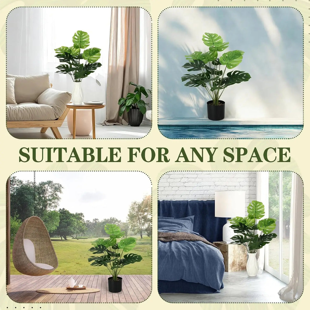 Large Artificial Monstera Leaves UV Resistant Tropical Faux Greenery for Home Garden Wedding Beach Party Decor Oasis Select