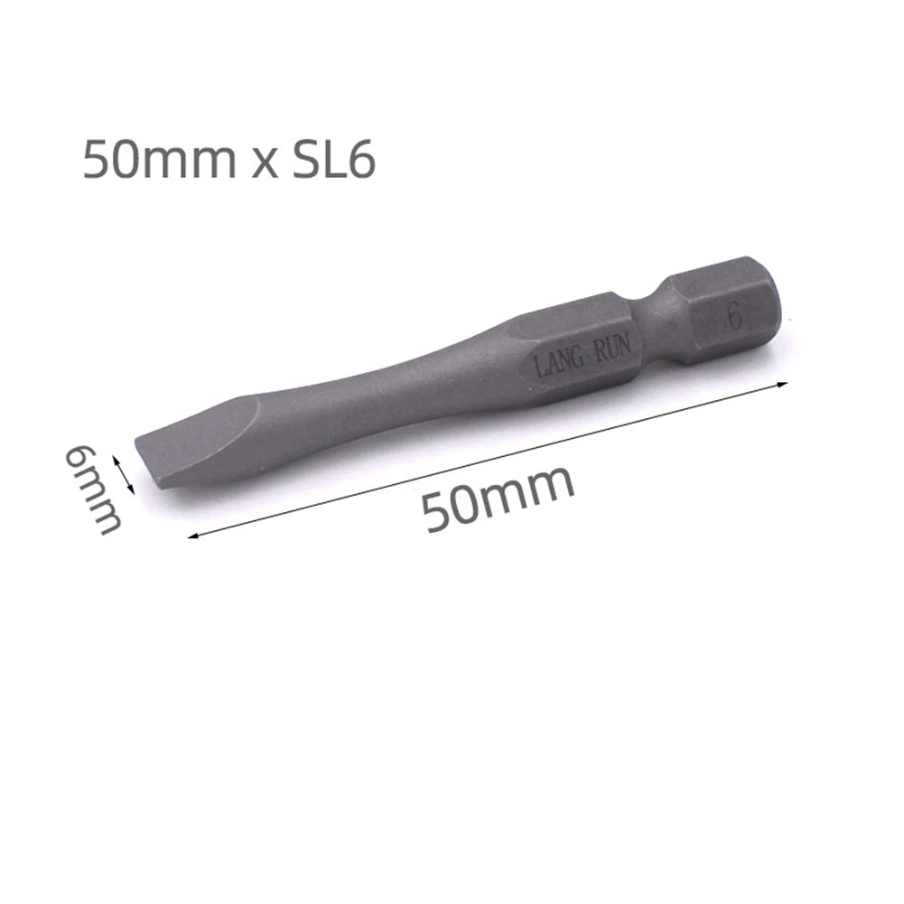 50mm Hex Screwdriver Bits Set – PH1 PH2 PH3 & Slotted SL3–SL6 Screwdriver Bit Set Oasis Select SL6