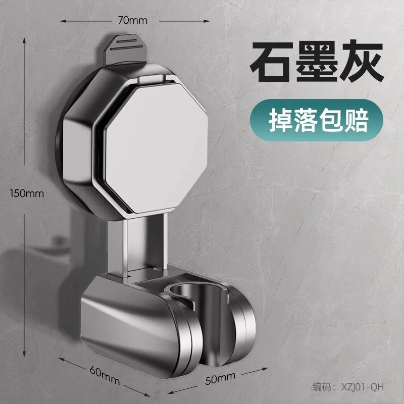 Shower Head Support Mural Douche Suction Cup Holder 360° Adjustable Plating Shower Rail Head Holder Bathroom Wall Mount Bracket Oasis Select Grey Holder