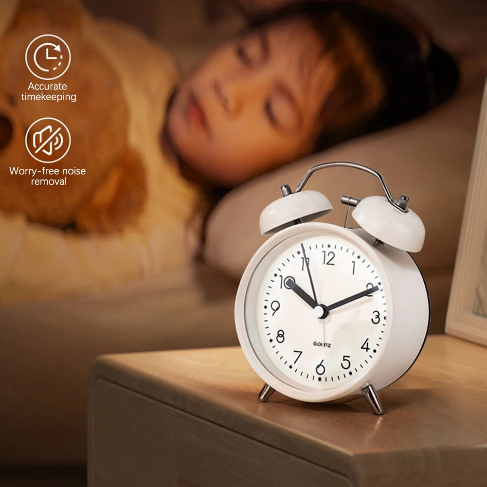 Twin-Bell Vintage Alarm Clock with Night Light | Luxfacigoo