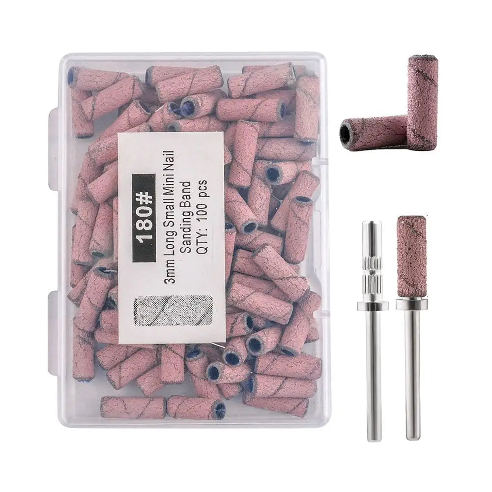100-Piece Nail Drill Sanding Bands – Manicure & Pedicure Bits Nail Drill Sanding Bands Oasis Select pink
