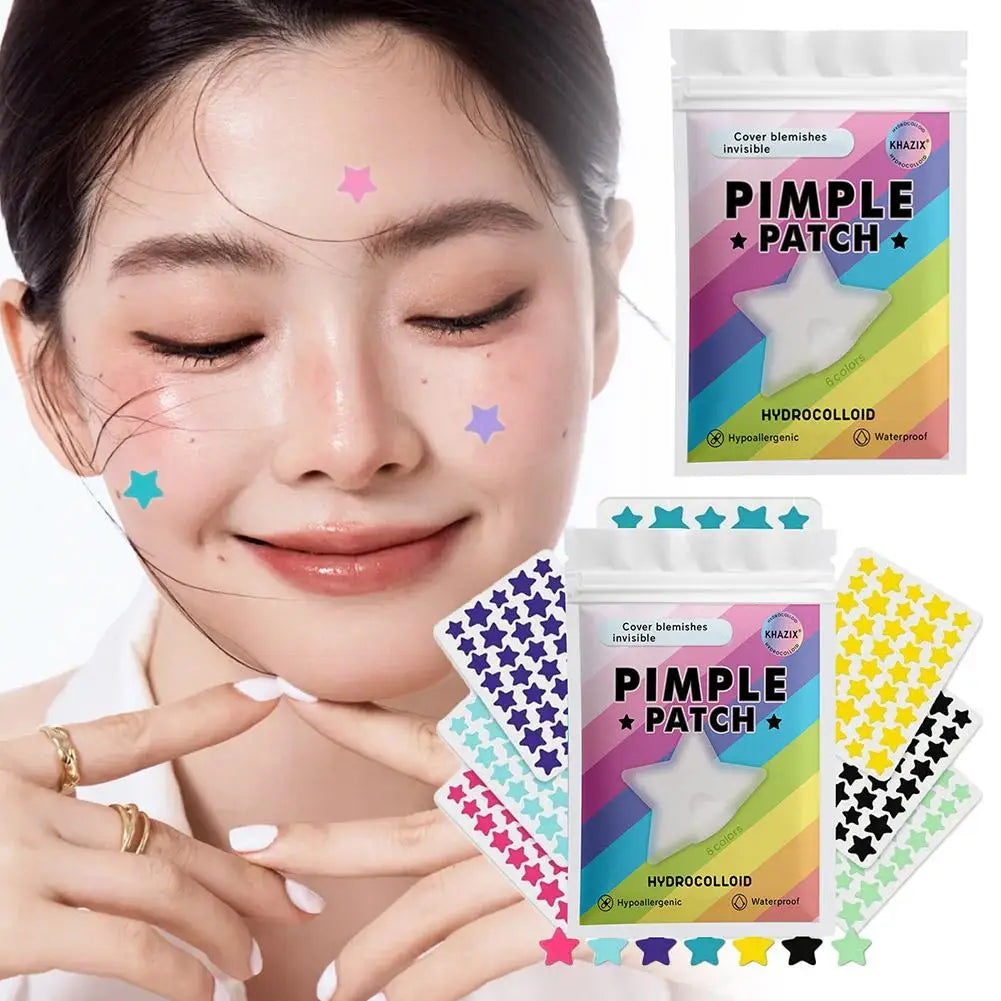 280 Counts 6 Colors Pimple Patches For Face,Cute Star Zit Covers Hydrocolloid Acne Patch,Colorful Spot Stickers Facial Skin Care Oasis Select