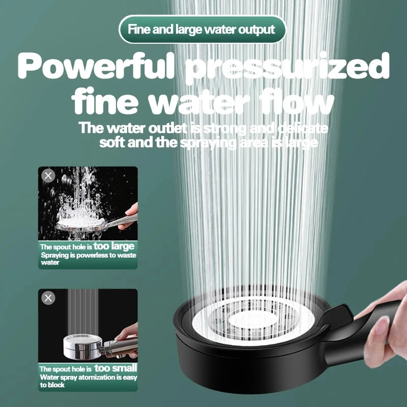 New 5 Modes Shower Head Adjustable High Pressure Water Saving Water Massage Shower Head Hook Hose Set Bathroom Accessories Oasis Select