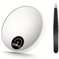 50X Magnifying Mini Mirror Portable Suction Cup Handheld Cosmetic Mirror Clarity on-the-Go Beauty Precision Magnifying Mirror Oasis Select white