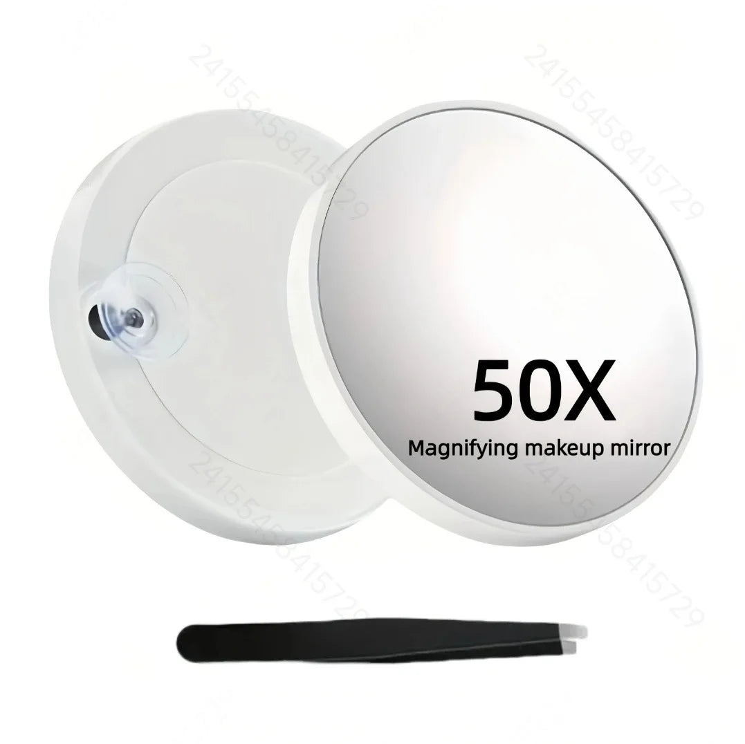 50X Magnifying Mini Mirror Portable Suction Cup Handheld Cosmetic Mirror Clarity on-the-Go Beauty Precision Magnifying Mirror Oasis Select