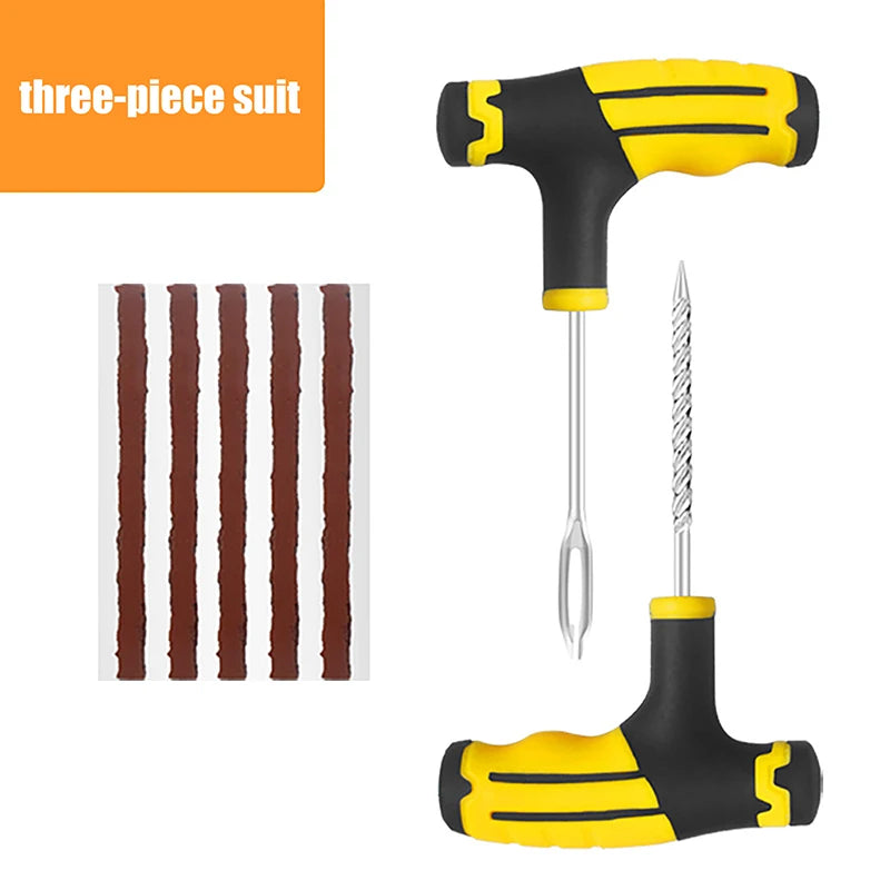 All-In-One Tire Repair Tool Kit for Cars and Bikes, Featuring Studding Tool, Tubeless Tyre Puncture Plug, and Rubber Strip Oasis Select