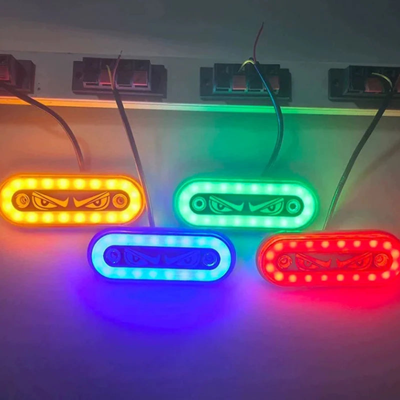 High Visibility 12V/24V LED Side Markers Flashing And Constant Light Modes For Trucks Trailers And Motorcycles Oasis Select