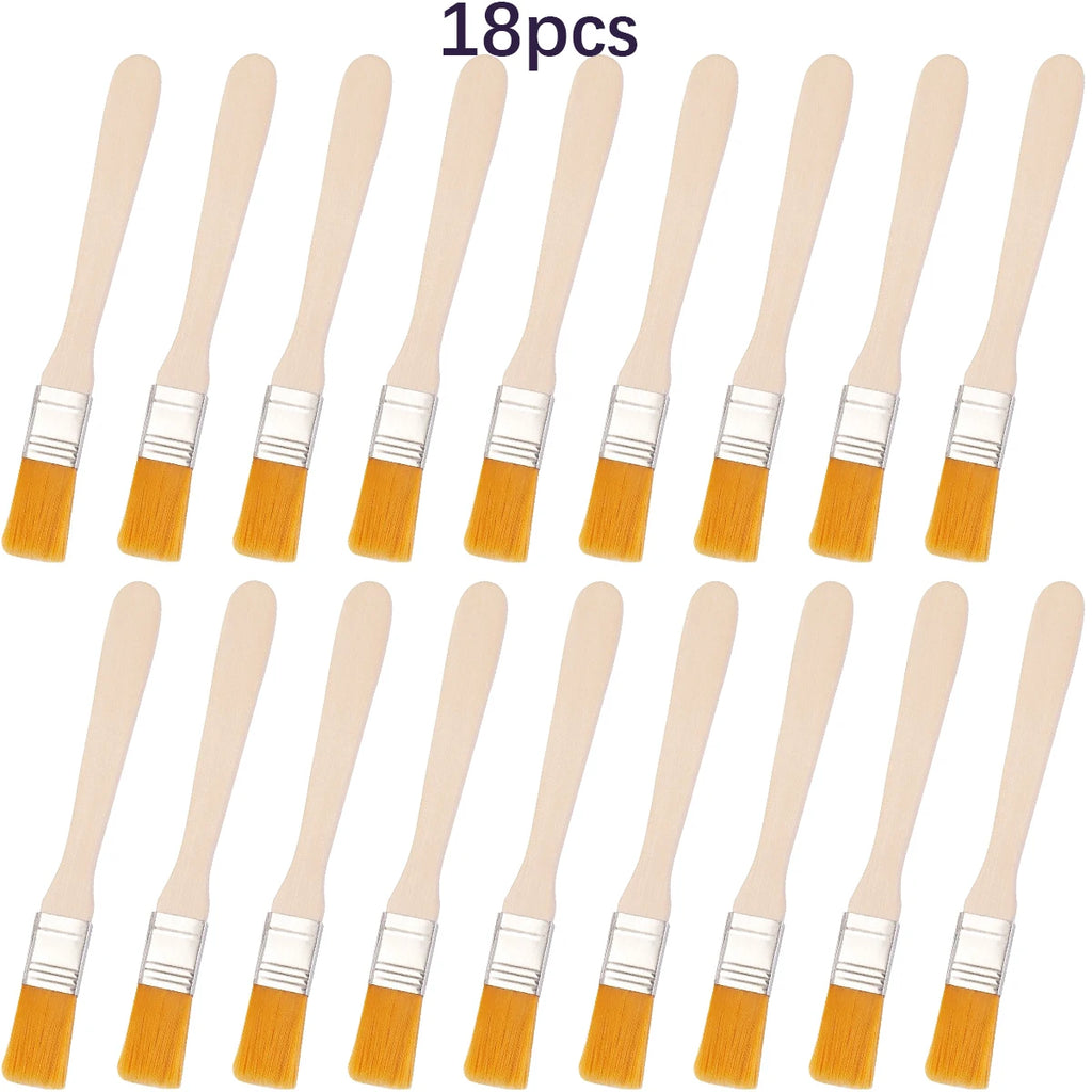 nylon brushes 6/12/18/32pcs short wooden handle art paint brushes watercolor brushes wall brushes art brushes cleaning tools Oasis Select 18pcs