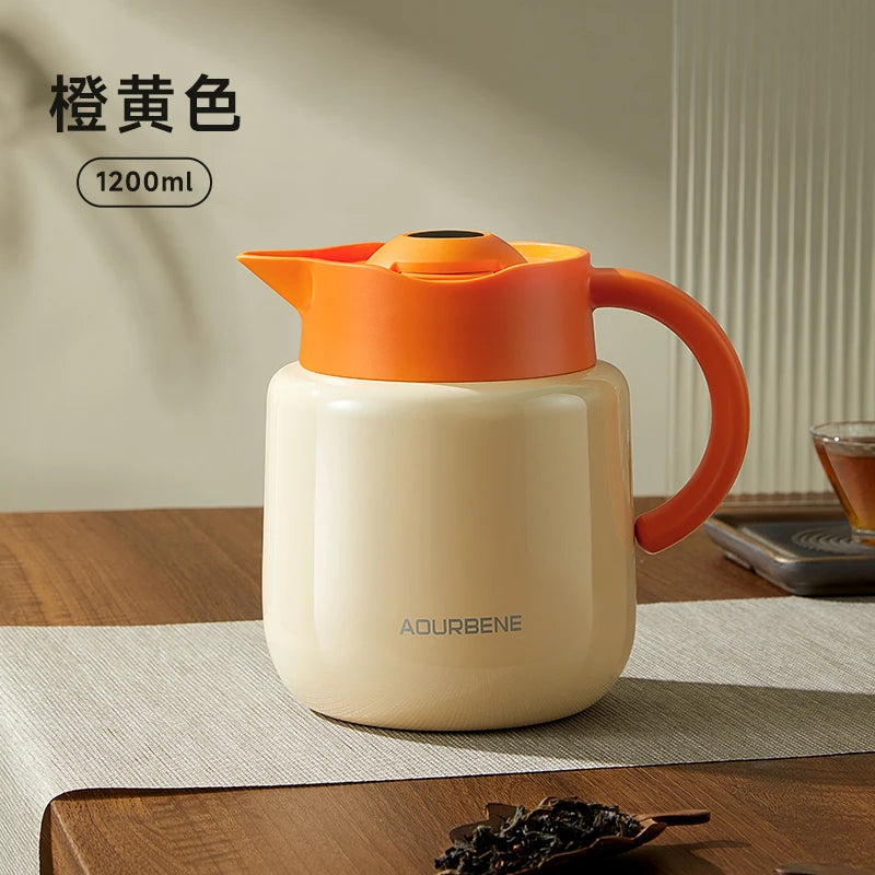 Stewed Teapot Household Old White Tea Smothered Pot Tea Water Separation Thermal Insulation Brewing Kettle Oasis Select orange 1200ml