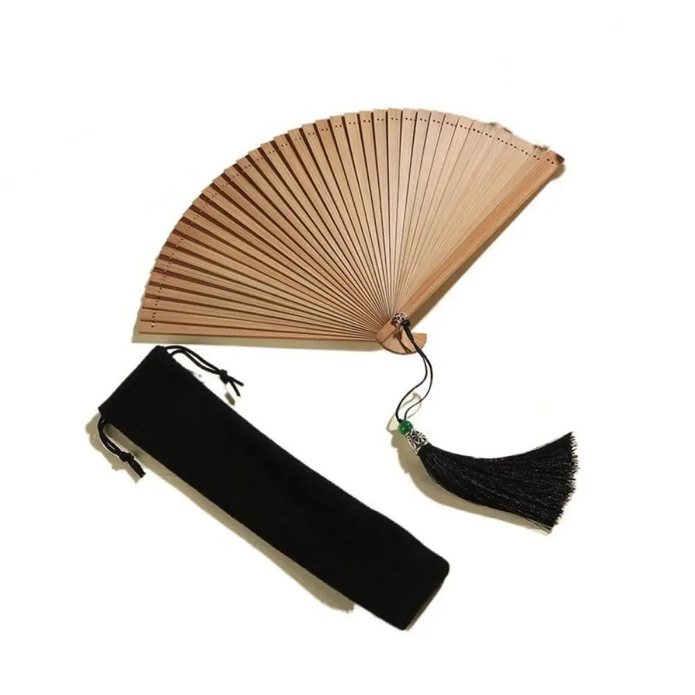 1Pcs Antique Folding Compact Classical Portable Ornament Bamboo Fan Dance Fan Kimono Fan Oasis Select brown-16cm