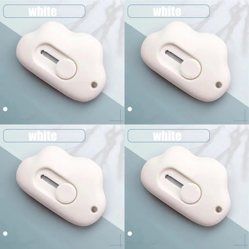 1/4pcs Mini Utility Knife Retractable Letter Opener Box Cutter Portable Carton Opener Paper Cutting Tool School Office Supplies Oasis Select 4pcs white