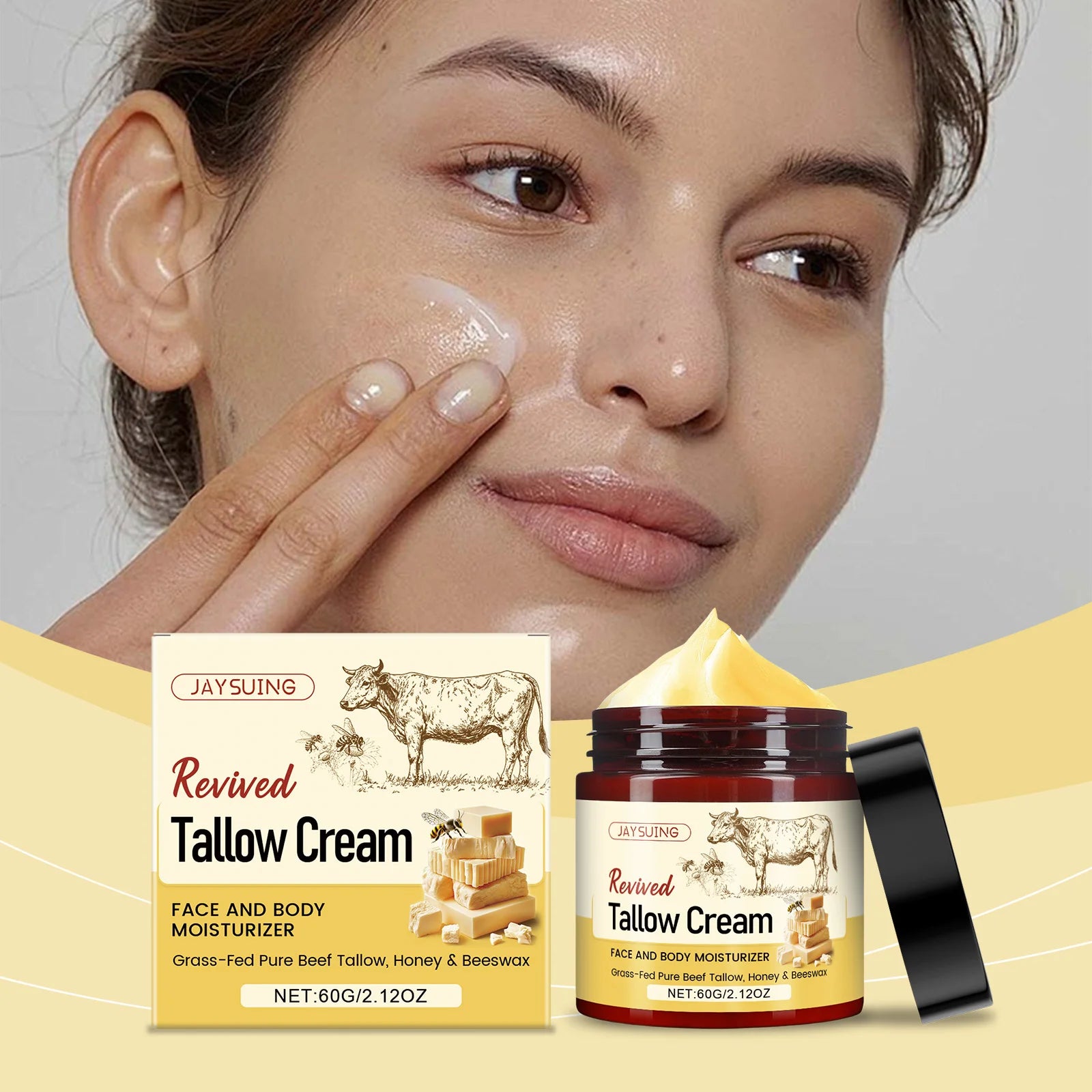 Tallow Honey Skin Moisturizing Cream Antioxidant Improve Skin Condition Repair Skin Barrier Massage Body Nourishment Body Lotion Oasis Select