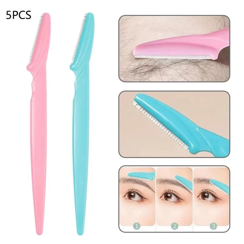 5-Piece Stainless Steel Eyebrow Trimmer Set | Brow Shaper