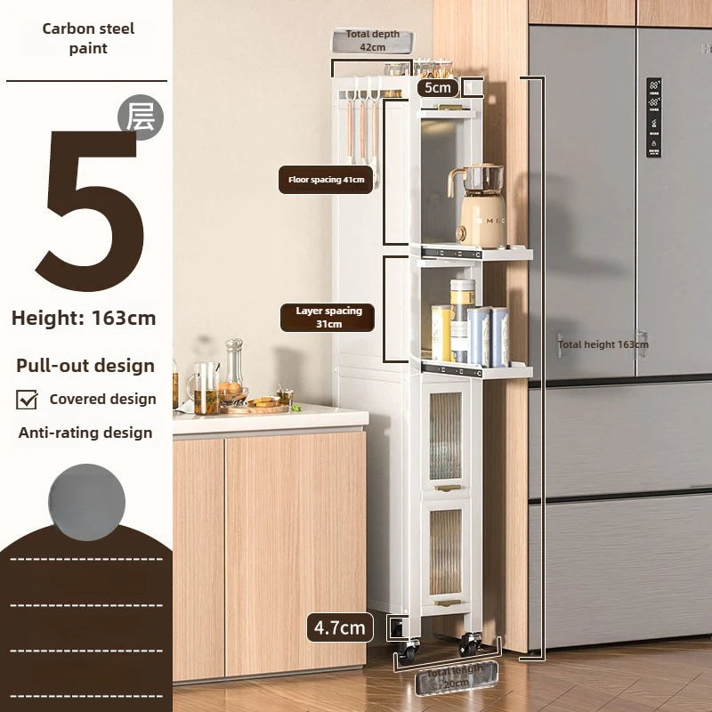 Drawable Kitchen Crevice Storage Cabinet Multi-layer Ultra Narrow