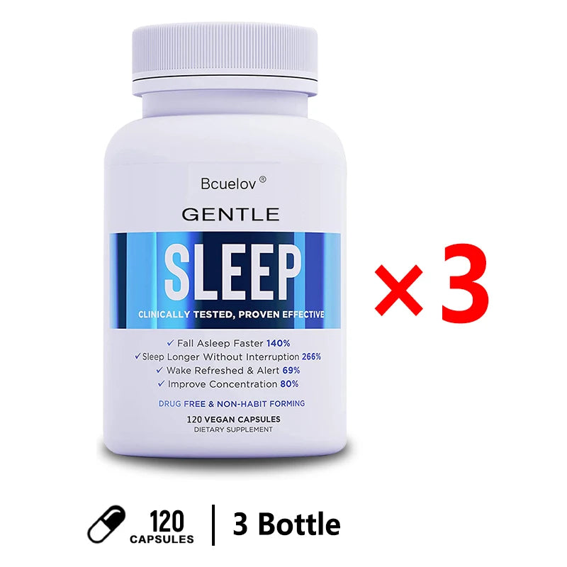 Bcuelov Melatonin Sleep Support Capsules – Fall Asleep Fast Sleep Support Supplement Oasis Select 120 count-3 bottle