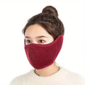 2pcs Winter Warm Face Mask Windproof Thickened Breathable Ear Protection Ski Mask Thermal Motorcycle Bicycle Outdoor Sport Mask Oasis Select 2pcs red